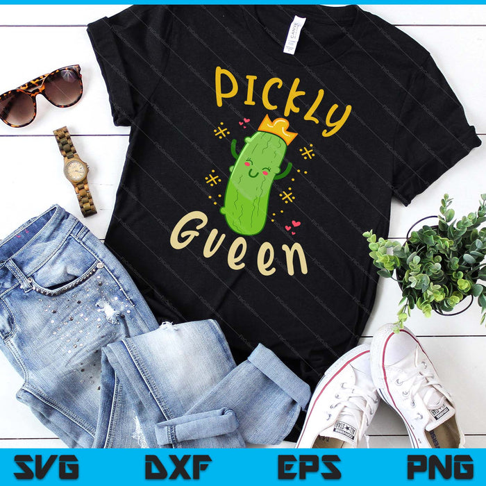 Pickle Queen Vegan Funny Cucumber Vegetable SVG PNG Digital Cutting Files