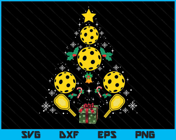 Pickleball Equipment Christmas Tree Christmas pickleball SVG PNG Digital Cutting Files
