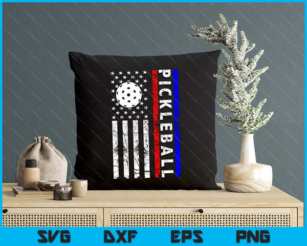 Pickleball Lovers 4th of July American Flag Pickle Ball USA SVG PNG Digital Printable Files