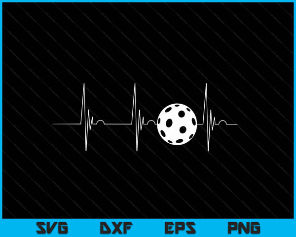 Pickleball Player Heartbeat EKG Pulse Whiffle Ball Game SVG PNG Digital Cutting Files
