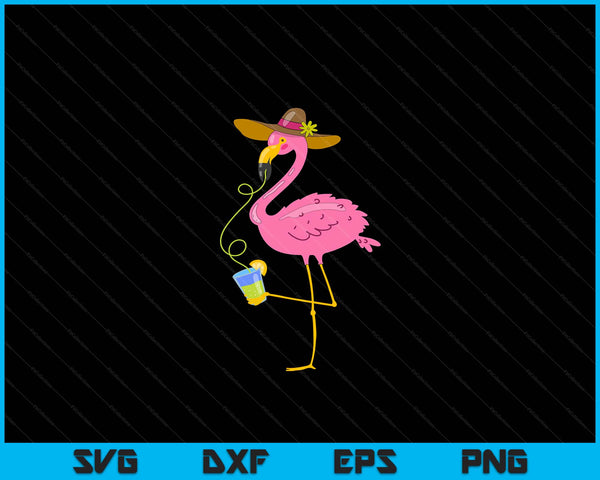 Pink Flamingo Hawaiian Summer Tropical Luau Women Kids SVG PNG Digital Cutting Files