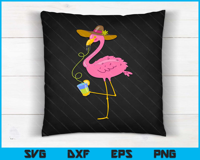 Pink Flamingo Hawaiian Summer Tropical Luau Women Kids SVG PNG Digital Cutting Files