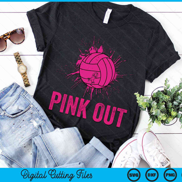 Pink Out Breast Cancer Awareness Volleyball Breast Cancer SVG PNG Digital Cutting Files Pink Out Breast Cancer Awareness Volleyball Breast Cancer SVG PNG Digital Cutting Files