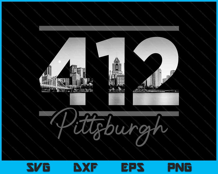 Pittsburgh 412 Area Code Skyline Pennsylvania Vintage SVG PNG Cutting Printable Files Pittsburgh 412 Area Code Skyline Pennsylvania Vintage SVG PNG Cutting Printable Files