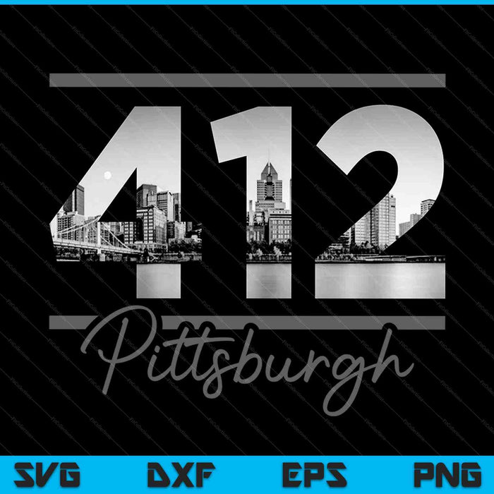 Pittsburgh 412 Area Code Skyline Pennsylvania Vintage SVG PNG Cutting Printable Files Pittsburgh 412 Area Code Skyline Pennsylvania Vintage SVG PNG Cutting Printable Files
