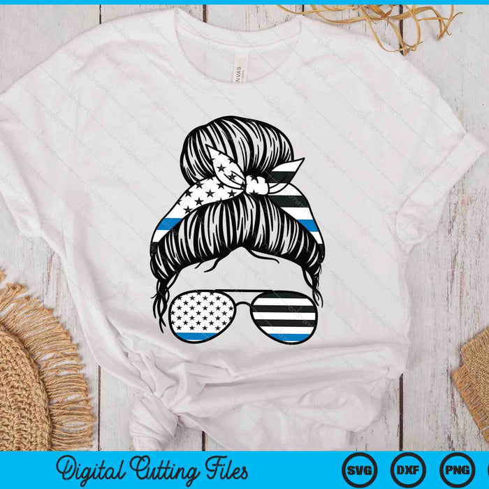 Police Mom Messy Bun Police Officer Mom Mother Blue Line SVG PNG Digital Printable Files Police Mom Messy Bun Police Officer Mom Mother Blue Line SVG PNG Digital Printable Files