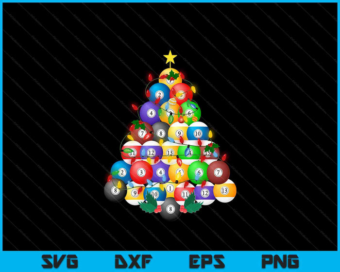 Pool Ball Christmas Tree Xmas Pajamas Player Coach SVG PNG Digital Printable Files Pool Ball Christmas Tree Xmas Pajamas Player Coach SVG PNG Digital Printable Files