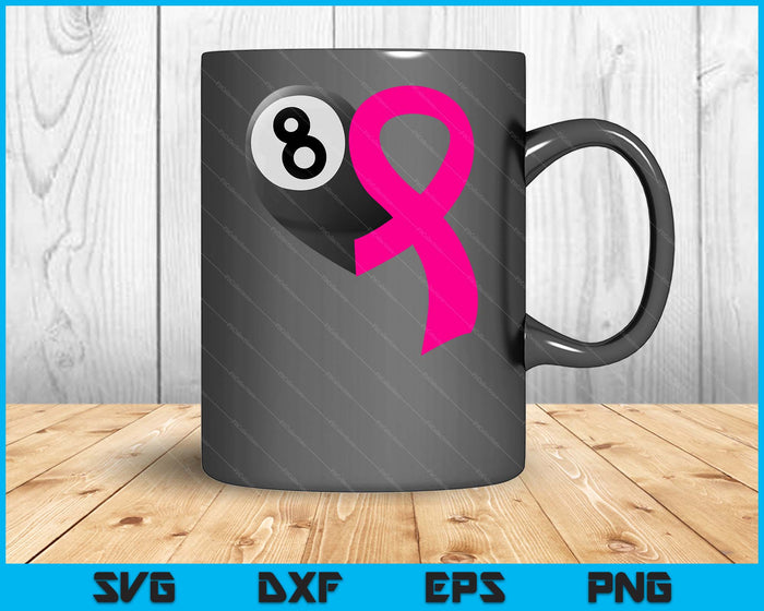 Pool Ball Pink Ribbon Heart Cool Breast Cancer Awareness Gifts SVG PNG Cutting Printable Files Pool Ball Pink Ribbon Heart Cool Breast Cancer Awareness Gifts SVG PNG Cutting Printable Files