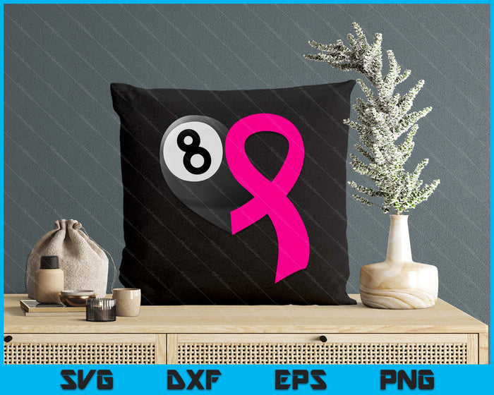 Pool Ball Pink Ribbon Heart Cool Breast Cancer Awareness Gifts SVG PNG Cutting Printable Files Pool Ball Pink Ribbon Heart Cool Breast Cancer Awareness Gifts SVG PNG Cutting Printable Files