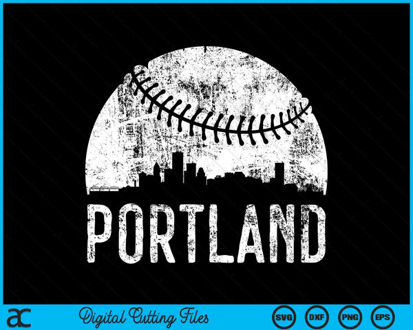 Portland Skyline Vintage Portland Baseball SVG PNG Digital Cutting Files
