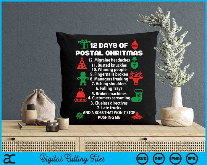 Postal Worker 12 Days Of Christmas Funny SVG PNG Digital Cutting File Postal Worker 12 Days Of Christmas Funny SVG PNG Digital Cutting File