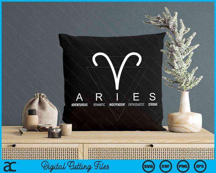 Proud Aries Zodiac Characteristics Gifts Astrology Sign Love SVG PNG Digital Cutting Files