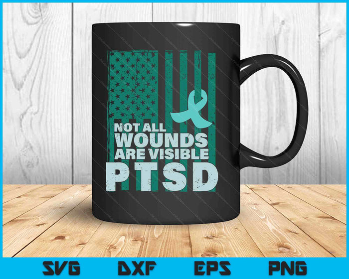 Ptsd Awareness Not All Wounds Are Visible Teal Ribbon Flag SVG PNG Digital Printable Files Ptsd Awareness Not All Wounds Are Visible Teal Ribbon Flag SVG PNG Digital Printable Files