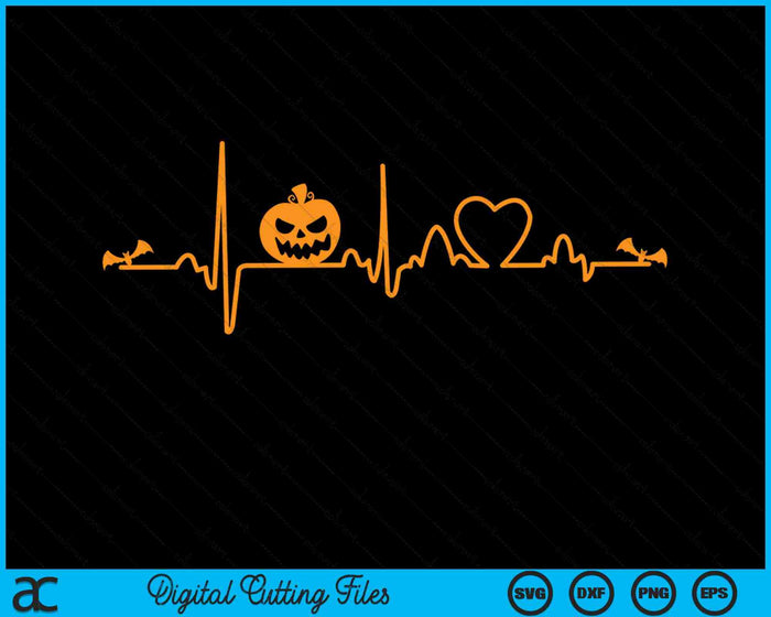 Pumpkin Heartbeat Halloween SVG PNG Digital Cutting Files Pumpkin Heartbeat Halloween SVG PNG Digital Cutting Files