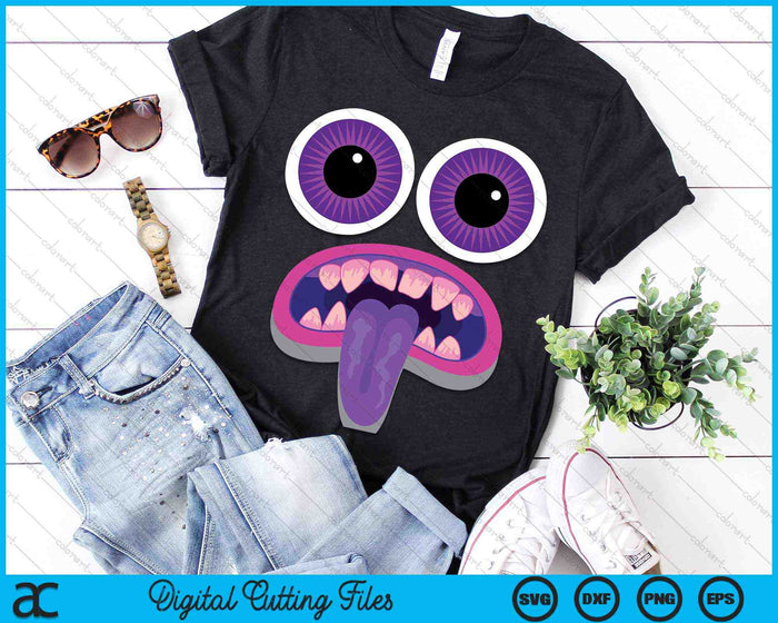 Purple Monster Face Halloween Costume SVG PNG Digital Cutting Files Purple Monster Face Halloween Costume SVG PNG Digital Cutting Files