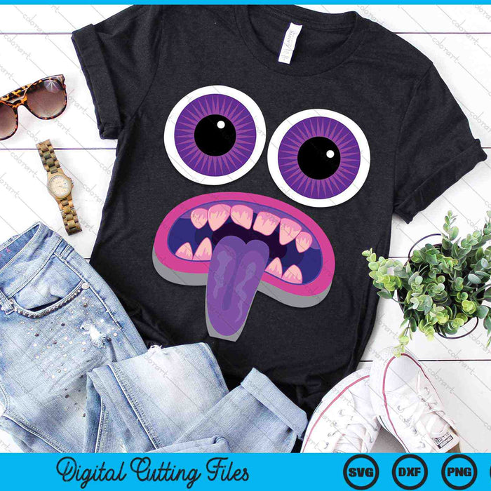 Purple Monster Face Halloween Costume SVG PNG Digital Cutting Files Purple Monster Face Halloween Costume SVG PNG Digital Cutting Files