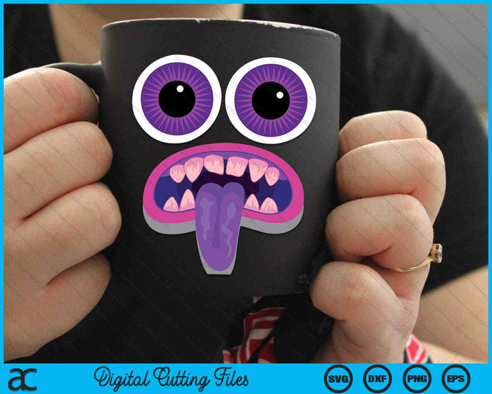Purple Monster Face Halloween Costume SVG PNG Digital Cutting Files Purple Monster Face Halloween Costume SVG PNG Digital Cutting Files