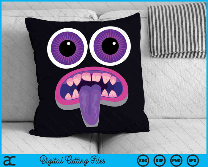 Purple Monster Face Halloween Costume SVG PNG Digital Cutting Files Purple Monster Face Halloween Costume SVG PNG Digital Cutting Files