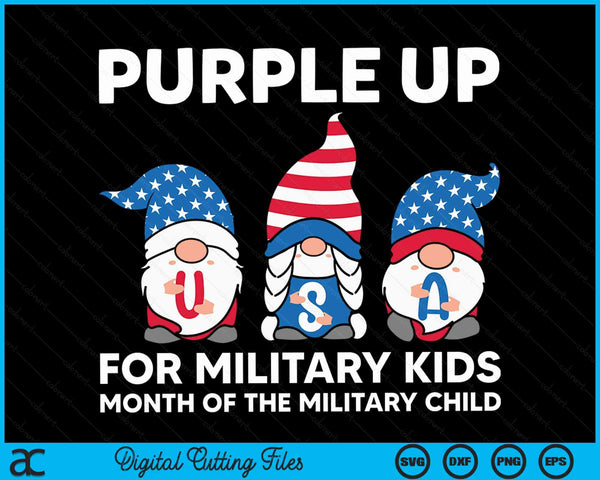 Purple Up For Military Kids In Month Of The Military Child SVG PNG Digital Cutting Files