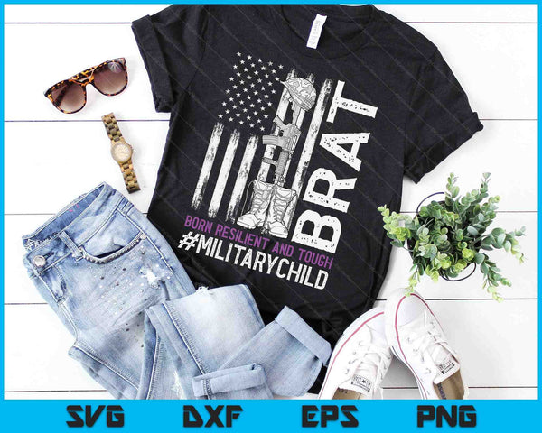 Purple Up Military Kids Military Child Month US Flag BRAT SVG PNG Digital Cutting Files