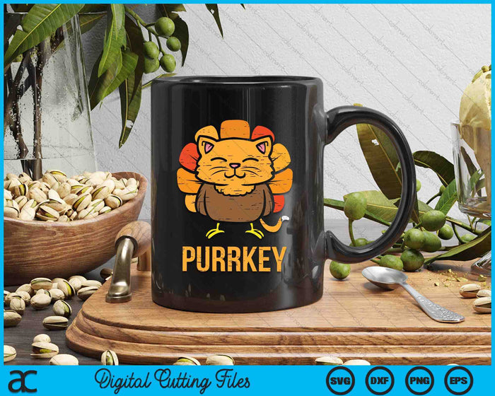 Purrkey Turkey Cat Kitten Funny Thanksgiving Cat Owner Lover SVG PNG Digital Printable Files Purrkey Turkey Cat Kitten Funny Thanksgiving Cat Owner Lover SVG PNG Digital Printable Files