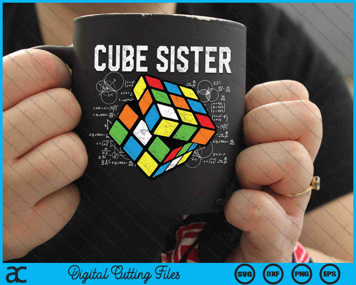 Puzzle Cube Sister Speed Cubing 80's Youth Vintage Math SVG PNG Digital Cutting Files