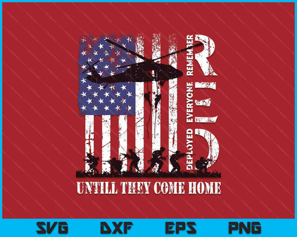 RED Friday Remember Everyone Deployed US Flag Army SVG PNG Cutting Printable Files