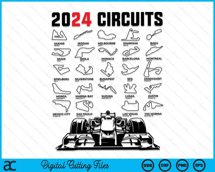 Racing Formula Circuit Track Car Fan Race Lover 2024 SVG PNG Digital Cutting Files Racing Formula Circuit Track Car Fan Race Lover 2024 SVG PNG Digital Cutting Files