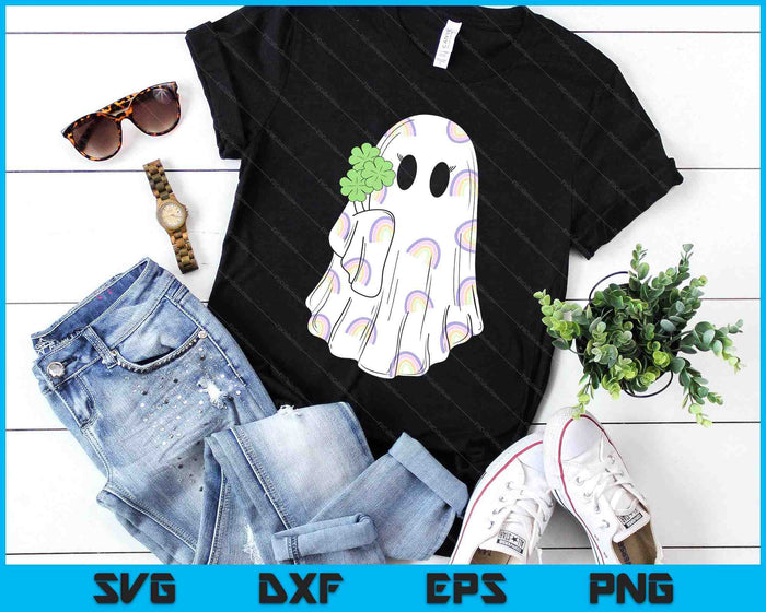 Rainbow Boo Shamrock Ghost St Patrick's Day Spooky Season SVG PNG Digital Printable Files Rainbow Boo Shamrock Ghost St Patrick's Day Spooky Season SVG PNG Digital Printable Files