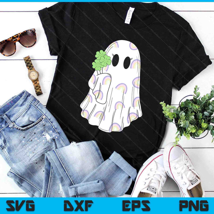 Rainbow Boo Shamrock Ghost St Patrick's Day Spooky Season SVG PNG Digital Printable Files Rainbow Boo Shamrock Ghost St Patrick's Day Spooky Season SVG PNG Digital Printable Files
