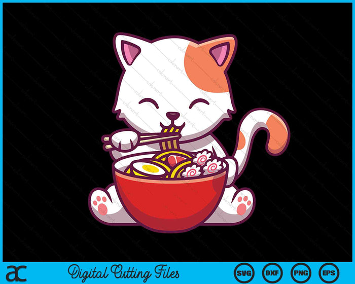 Ramen Cat Kawaii Anime Japanese Kawaii Neko SVG PNG Digital Cutting Files Ramen Cat Kawaii Anime Japanese Kawaii Neko SVG PNG Digital Cutting Files
