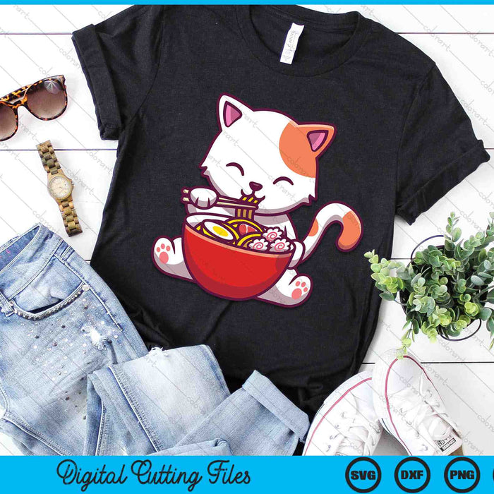 Ramen Cat Kawaii Anime Japanese Kawaii Neko SVG PNG Digital Cutting Files Ramen Cat Kawaii Anime Japanese Kawaii Neko SVG PNG Digital Cutting Files