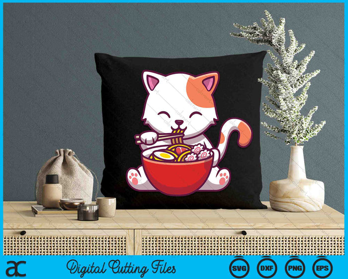 Ramen Cat Kawaii Anime Japanese Kawaii Neko SVG PNG Digital Cutting Files Ramen Cat Kawaii Anime Japanese Kawaii Neko SVG PNG Digital Cutting Files
