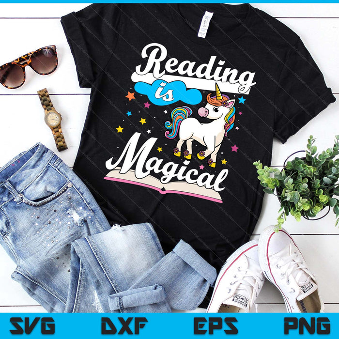 Reading Is Magical Book Lover Reading Teacher Bookworm SVG PNG Digital Cutting Files