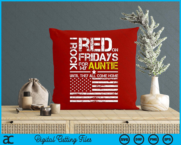 Red Friday Military Nephew Wear Red For My Auntie SVG PNG Digital Printable Files