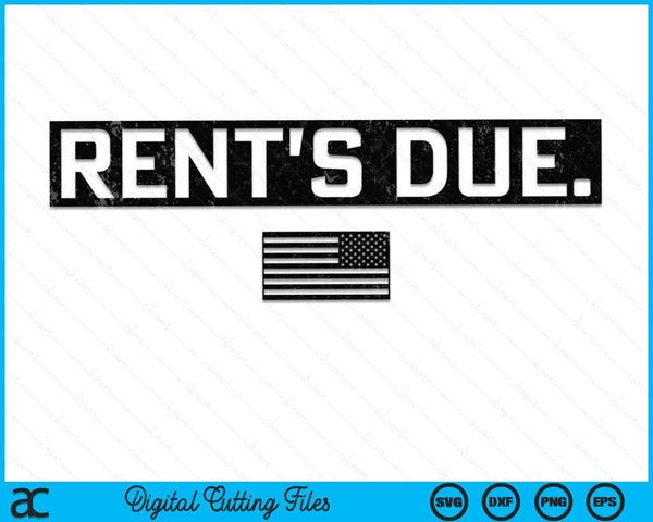 Rent's Due Work Hard Bodybuilder Weightlifting SVG PNG Digital Printable Files