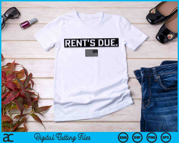 Rent's Due Work Hard Bodybuilder Weightlifting SVG PNG Digital Printable Files