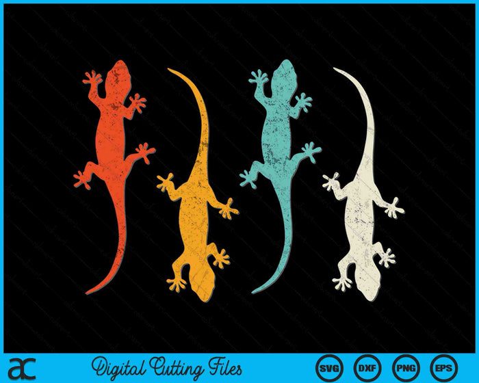Reptile Gecko Vintage Retro SVG PNG Digital Cutting Files
