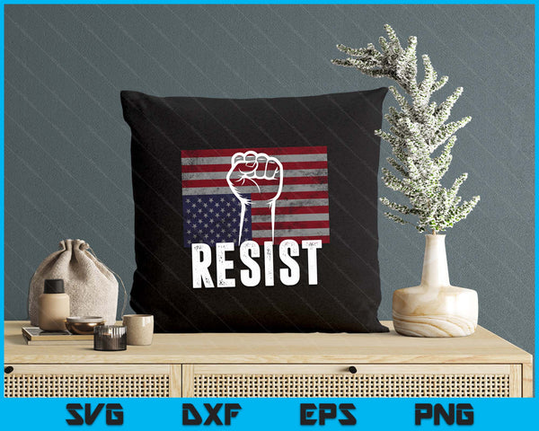 Resist Distressed Upside Down American Flag USA SVG PNG Digital Printable Files