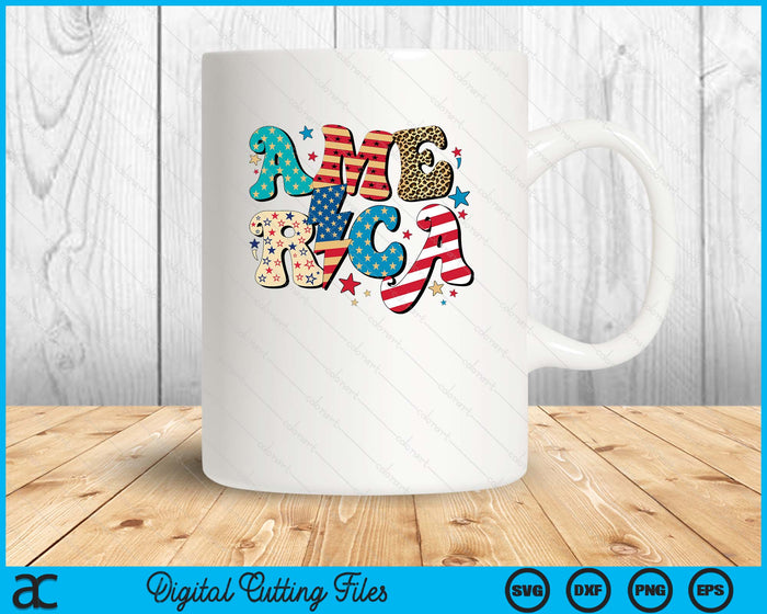 Retro America Flag Leopard 4th July SVG PNG Digital Cutting Files Retro America Flag Leopard 4th July SVG PNG Digital Cutting Files