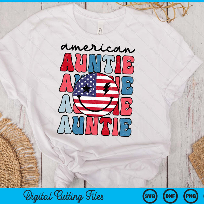 American Auntie American Flag Cute 4th Of July Patriotic SVG PNG Digital Cutting Files American Auntie American Flag Cute 4th Of July Patriotic SVG PNG Digital Cutting Files