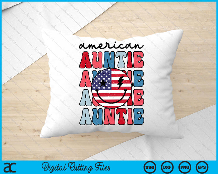 American Auntie American Flag Cute 4th Of July Patriotic SVG PNG Digital Cutting Files American Auntie American Flag Cute 4th Of July Patriotic SVG PNG Digital Cutting Files