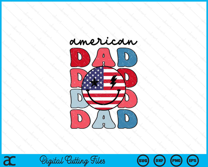 Retro American Dad American Flag Cute 4th Of July Patriotic SVG PNG Digital Cutting Files Retro American Dad American Flag Cute 4th Of July Patriotic SVG PNG Digital Cutting Files