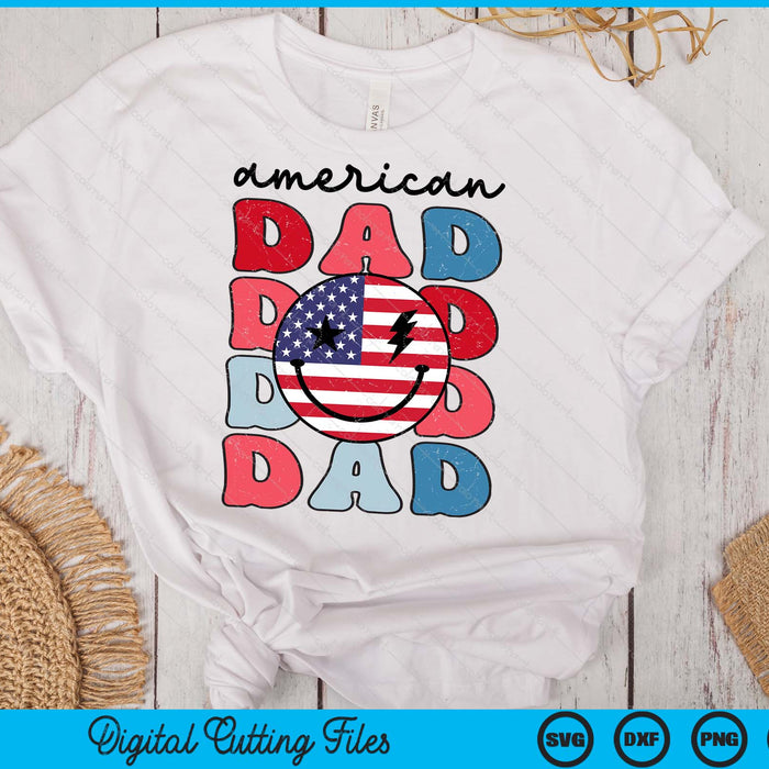 Retro American Dad American Flag Cute 4th Of July Patriotic SVG PNG Digital Cutting Files Retro American Dad American Flag Cute 4th Of July Patriotic SVG PNG Digital Cutting Files