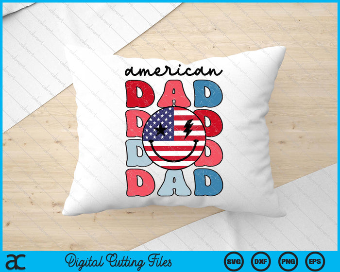 Retro American Dad American Flag Cute 4th Of July Patriotic SVG PNG Digital Cutting Files Retro American Dad American Flag Cute 4th Of July Patriotic SVG PNG Digital Cutting Files
