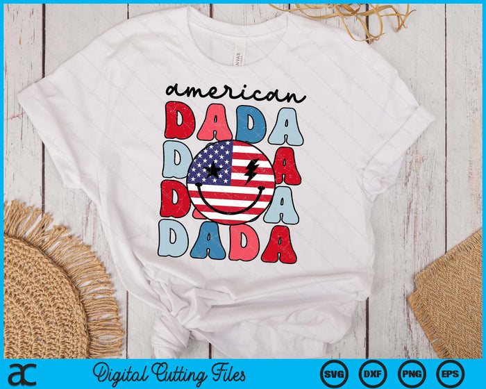 Retro American Dada American Flag Cute 4th Of July Patriotic SVG PNG Digital Cutting Files Retro American Dada American Flag Cute 4th Of July Patriotic SVG PNG Digital Cutting Files