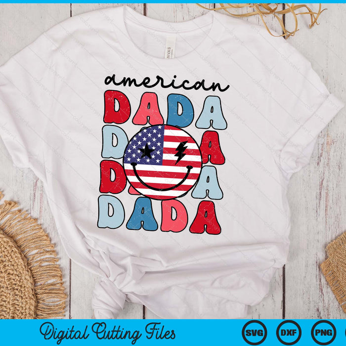 Retro American Dada American Flag Cute 4th Of July Patriotic SVG PNG Digital Cutting Files Retro American Dada American Flag Cute 4th Of July Patriotic SVG PNG Digital Cutting Files