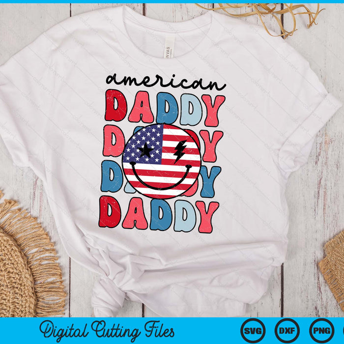 Retro American Daddy American Flag Cute 4th Of July Patriotic SVG PNG Digital Cutting Files Retro American Daddy American Flag Cute 4th Of July Patriotic SVG PNG Digital Cutting Files