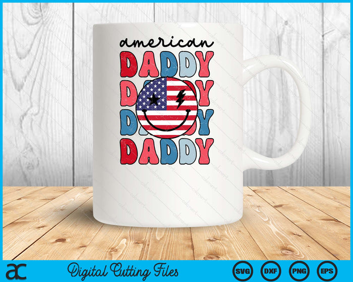 Retro American Daddy American Flag Cute 4th Of July Patriotic SVG PNG Digital Cutting Files Retro American Daddy American Flag Cute 4th Of July Patriotic SVG PNG Digital Cutting Files