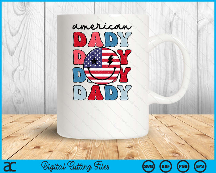 Retro American Dady American Flag Cute 4th Of July Patriotic SVG PNG Digital Cutting Files Retro American Dady American Flag Cute 4th Of July Patriotic SVG PNG Digital Cutting Files